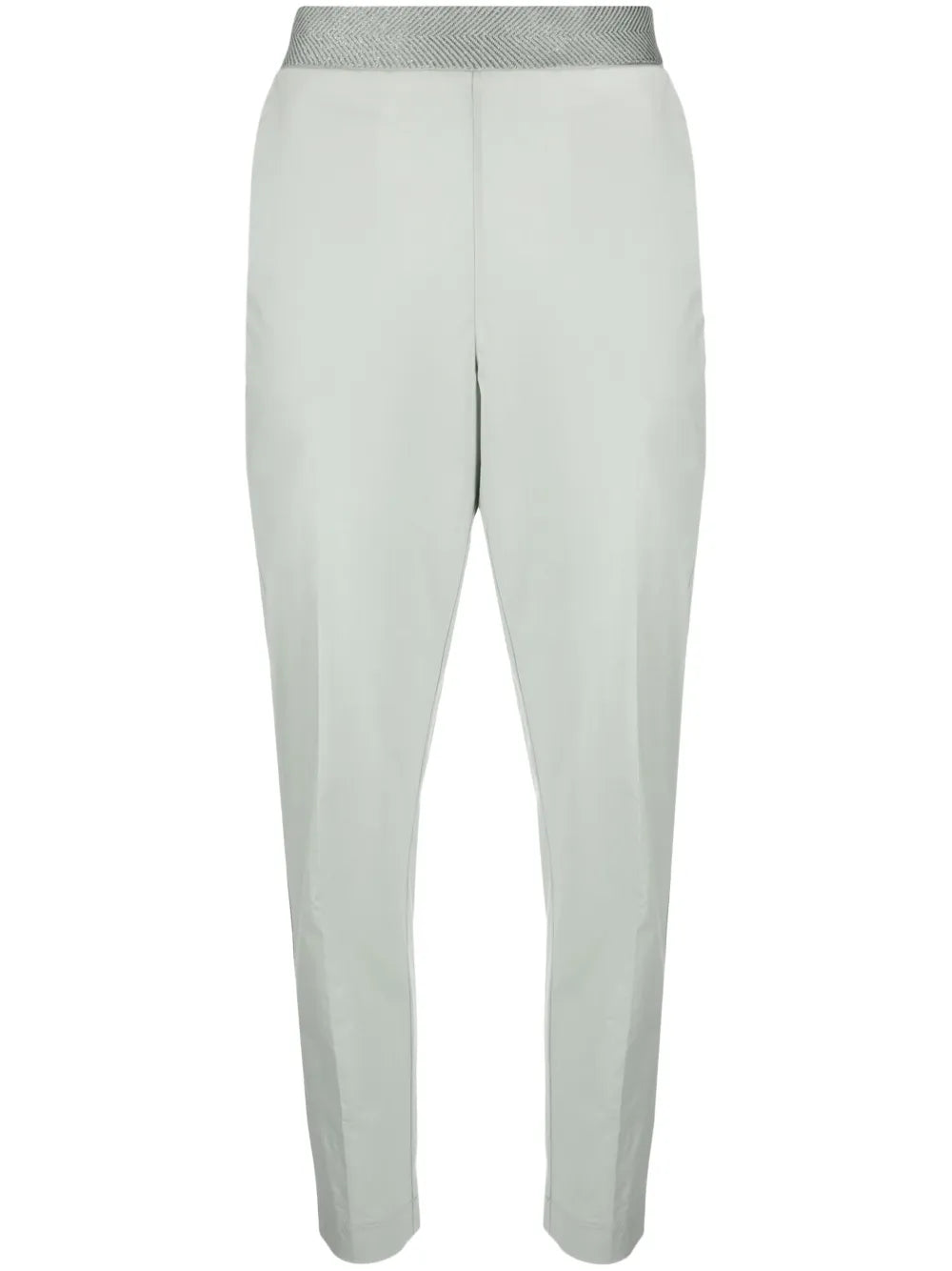 Contrast-Waist Tapered Trousers