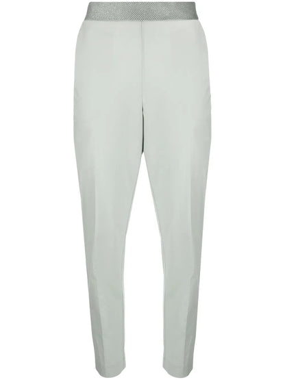 Contrast-Waist Tapered Trousers