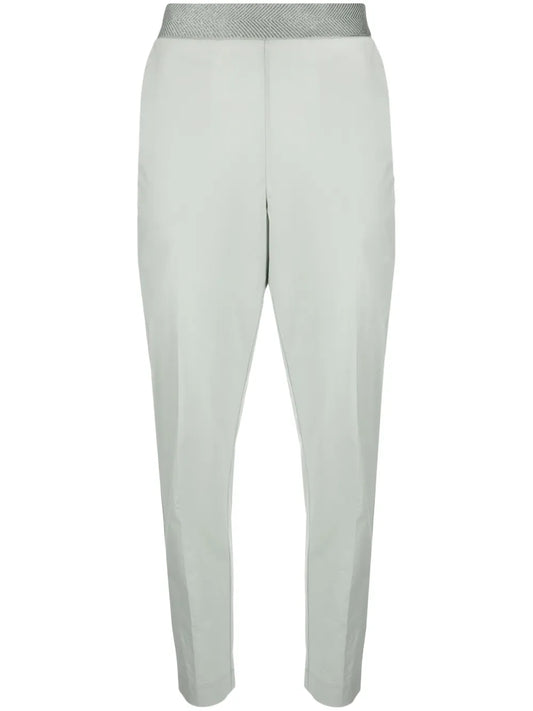 Contrast-Waist Tapered Trousers
