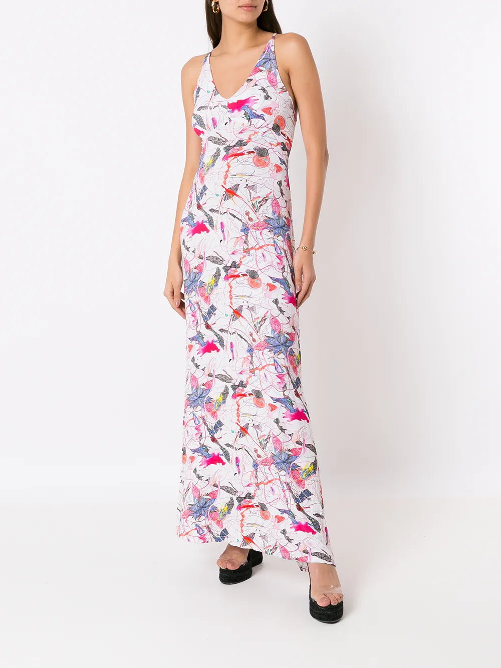 Abstract-Print Maxi Dress