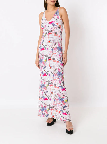 Abstract-Print Maxi Dress