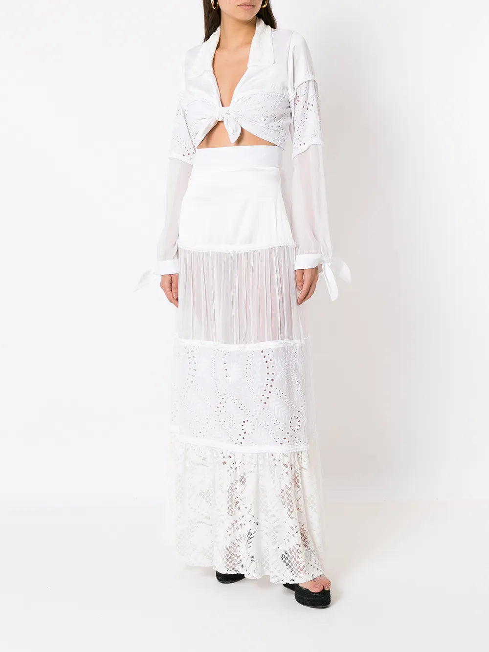 Tie-Front Cropped Shirt