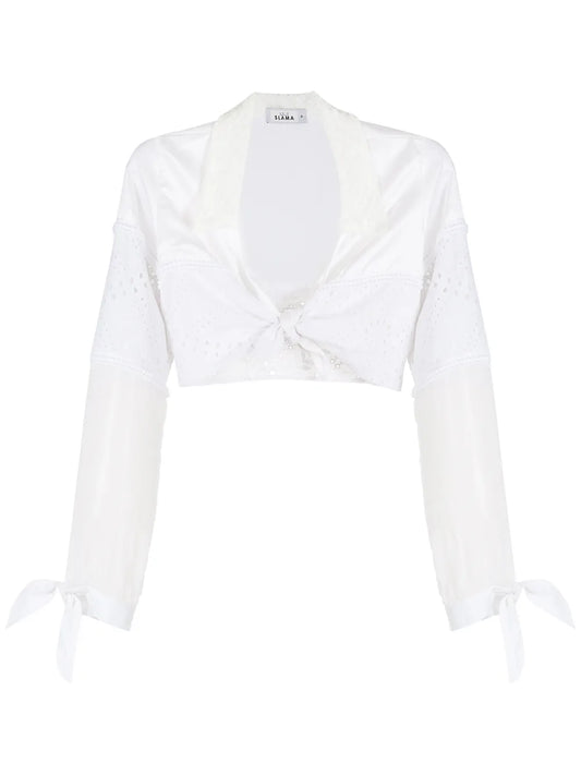 Tie-Front Cropped Shirt