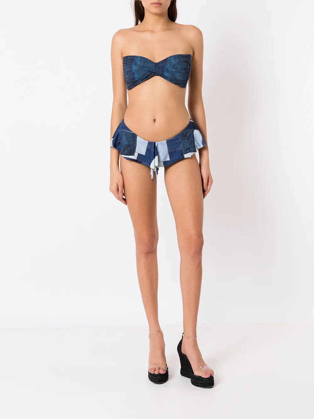 Patchwork Denim-Style Bikini