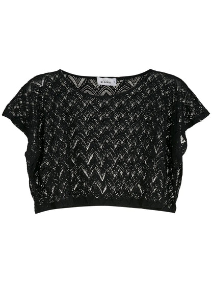 Cropped-Knitted Top