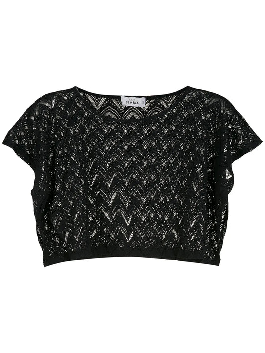 Cropped-Knitted Top