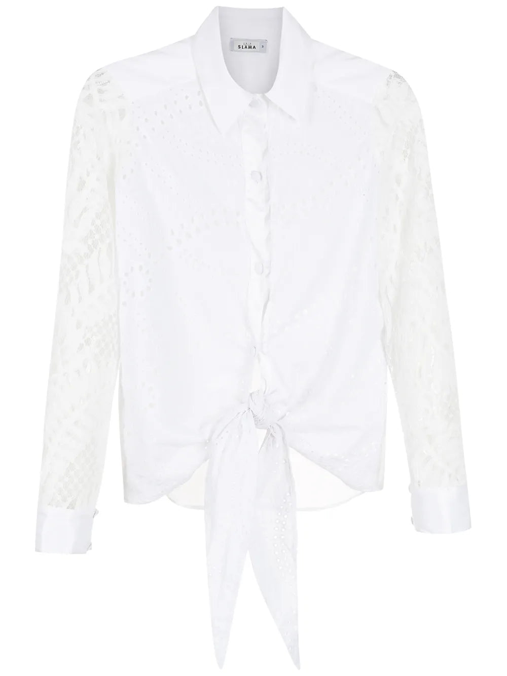 Broderie-Anglais Lace Panelled Shirt