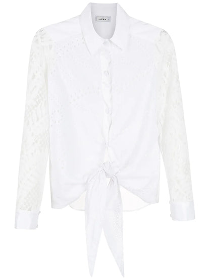 Broderie-Anglais Lace Panelled Shirt