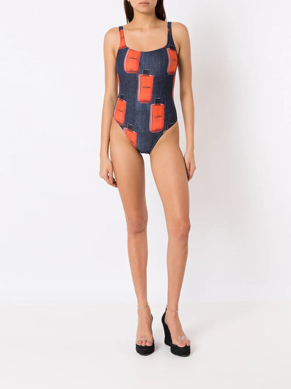 Graphic Logo-Print Swimsuit
