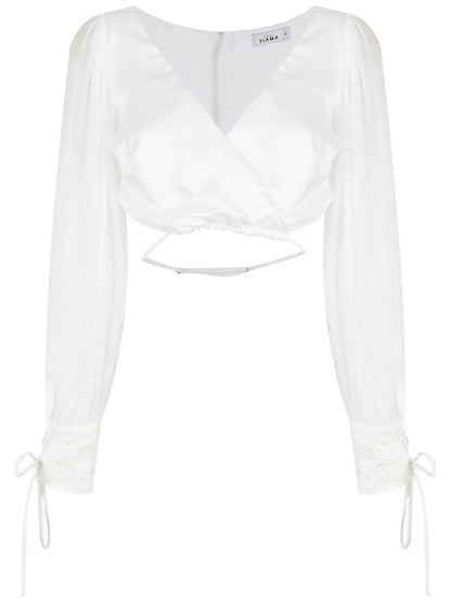 Cropped Silk Blouse