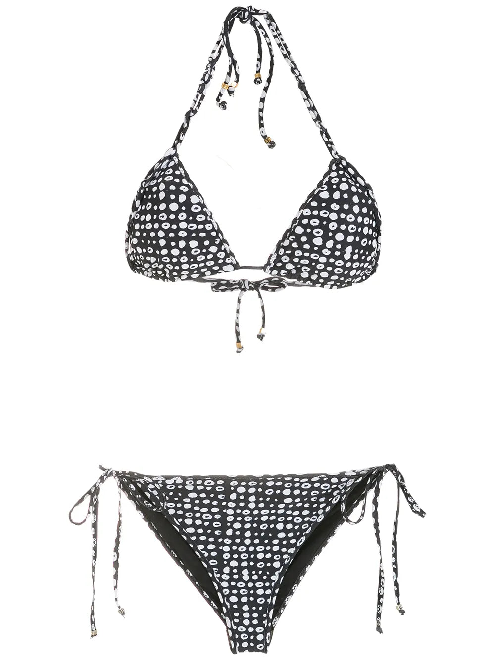 Polka Dot-Print Triangle Bikini