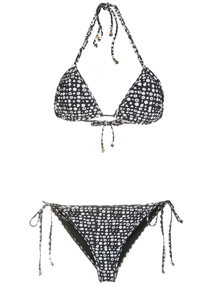 Polka Dot-Print Triangle Bikini