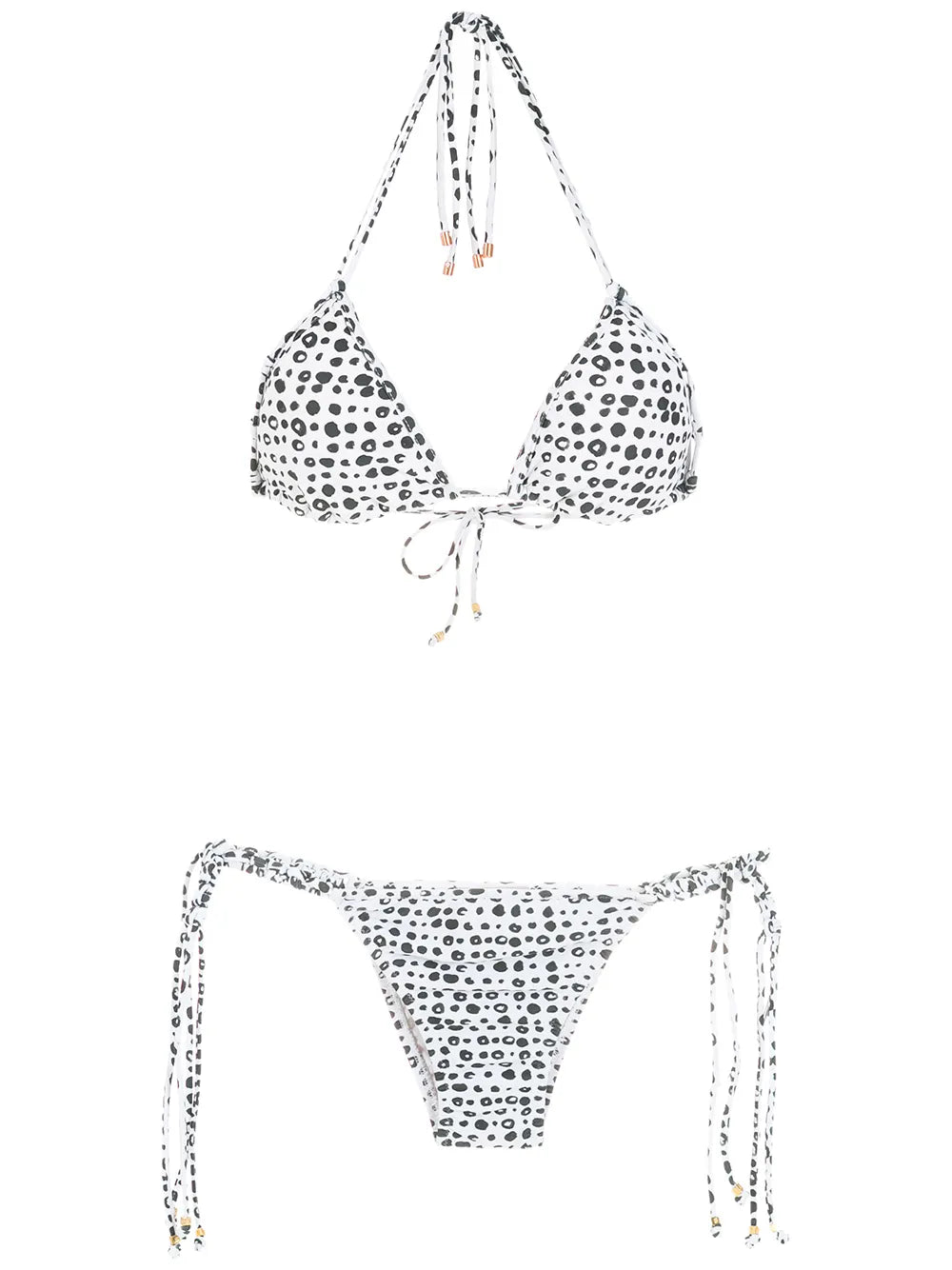 Polka Dot-Print Triangle Bikini