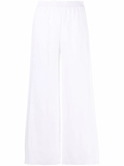 Wide-Leg Elasticated-Waistband Trousers