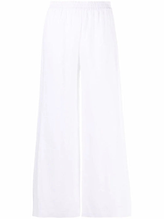 Wide-Leg Elasticated-Waistband Trousers