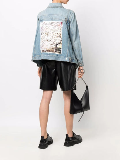 Illustration-Print Denim Jacket