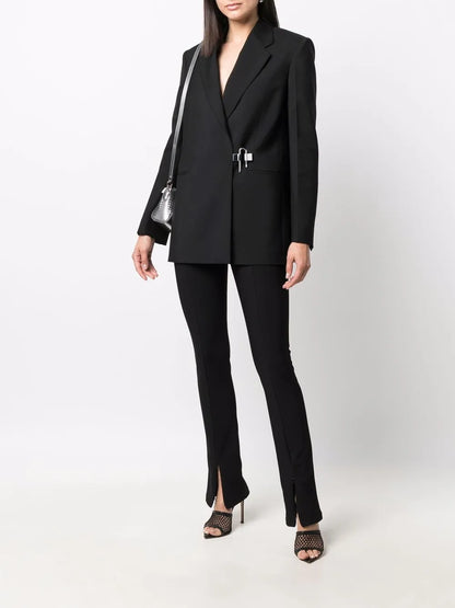 Padlock-Detail Wool Blazer