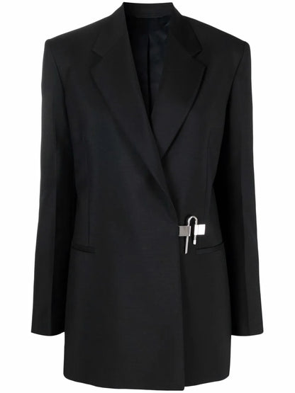 Padlock-Detail Wool Blazer