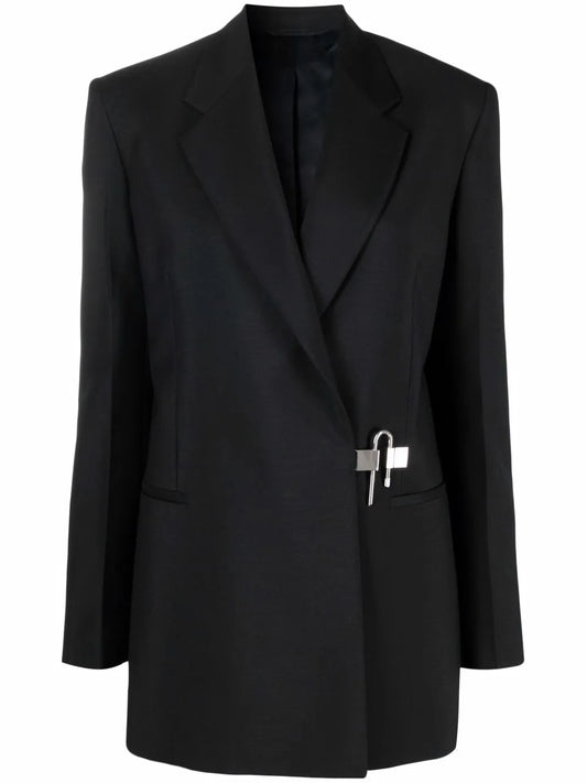 Padlock-Detail Wool Blazer