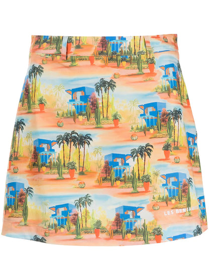 Graphic-Print Mini Skirt