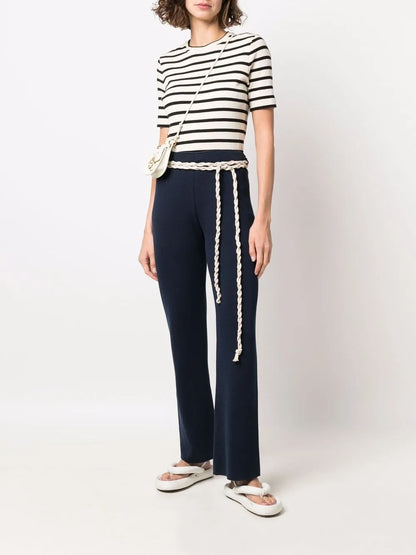 Rope-Detail Straight Trousers