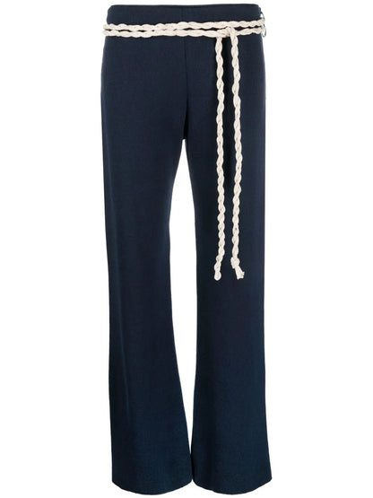 Rope-Detail Straight Trousers