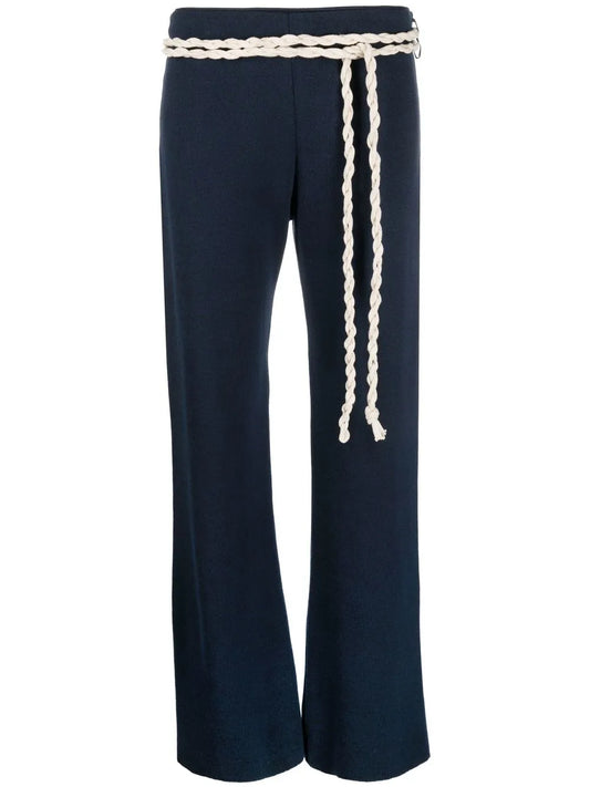 Rope-Detail Straight Trousers