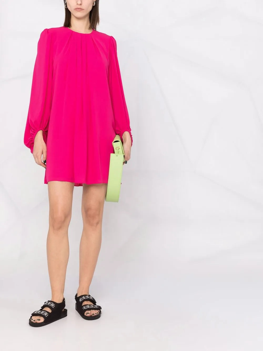 Gathered-Detail Shift Dress
