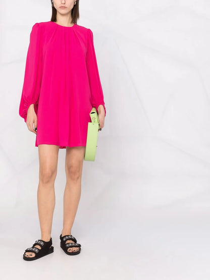 Gathered-Detail Shift Dress