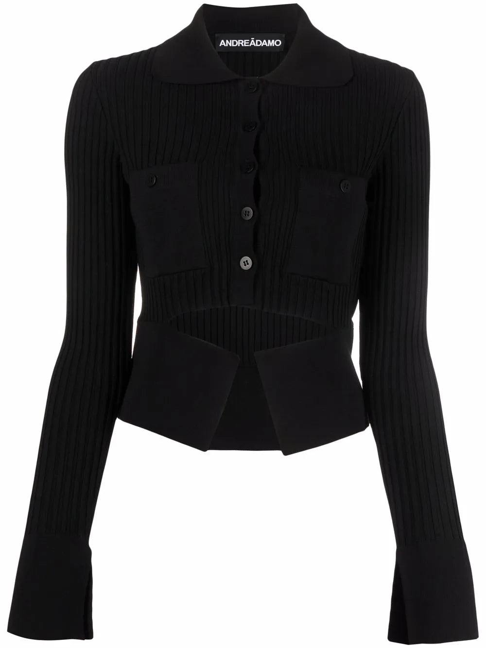 Ribbed Buttoned-Up Knitted Top