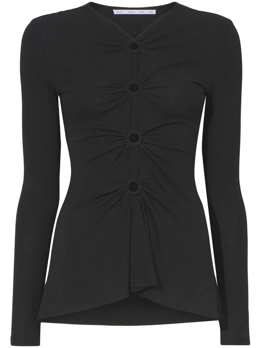 Cut-Out Detailed Long-Sleeved Top
