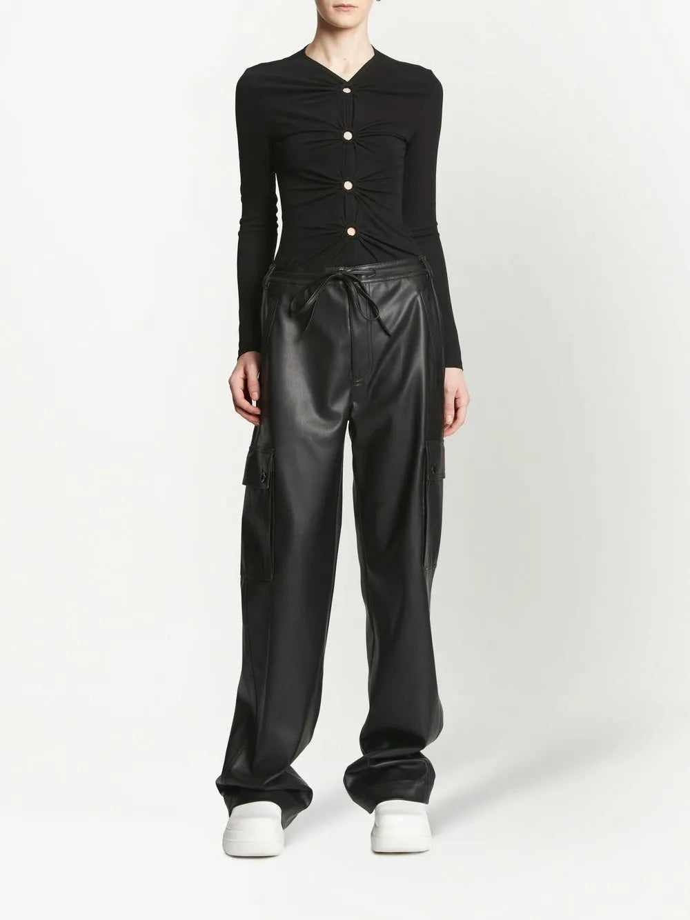 Cut-Out Detailed Long-Sleeved Top