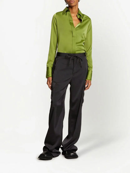 Drawstring-Fastening Cargo Trousers