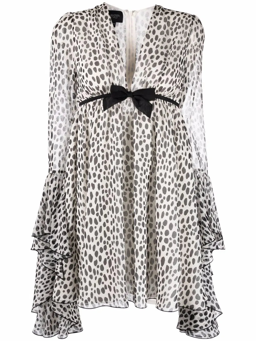 Dalmatian-Print Silk Dress