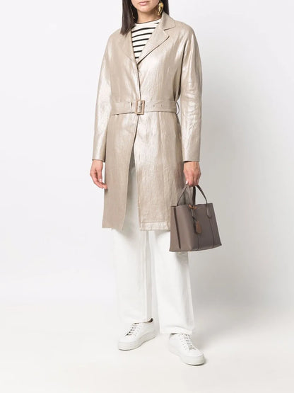 Belted Single-Breasted Coat
