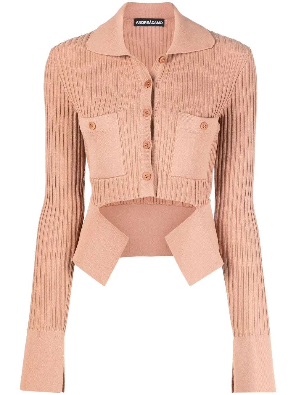 Ribbed Buttoned-Up Knitted Top