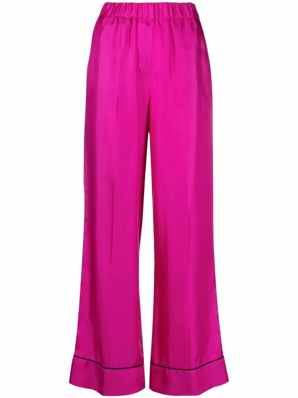 Satin-Effect Wide-Leg Trousers