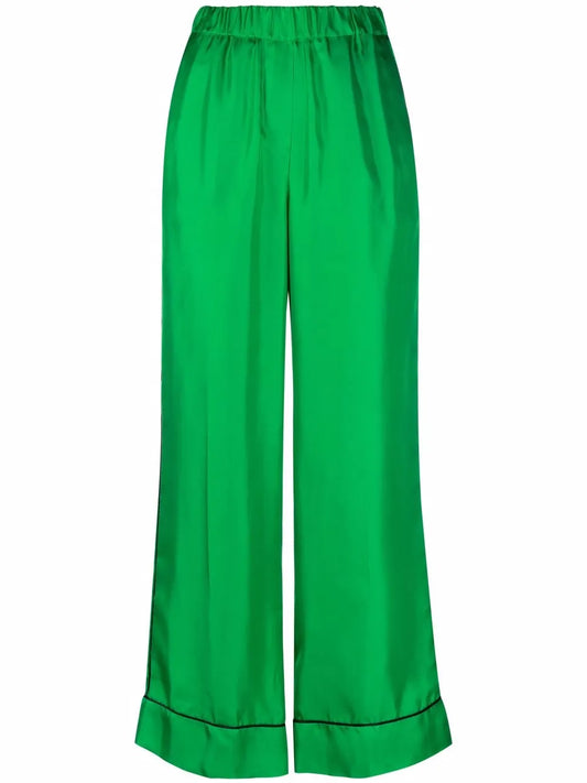 Wide-Leg Silk Trousers