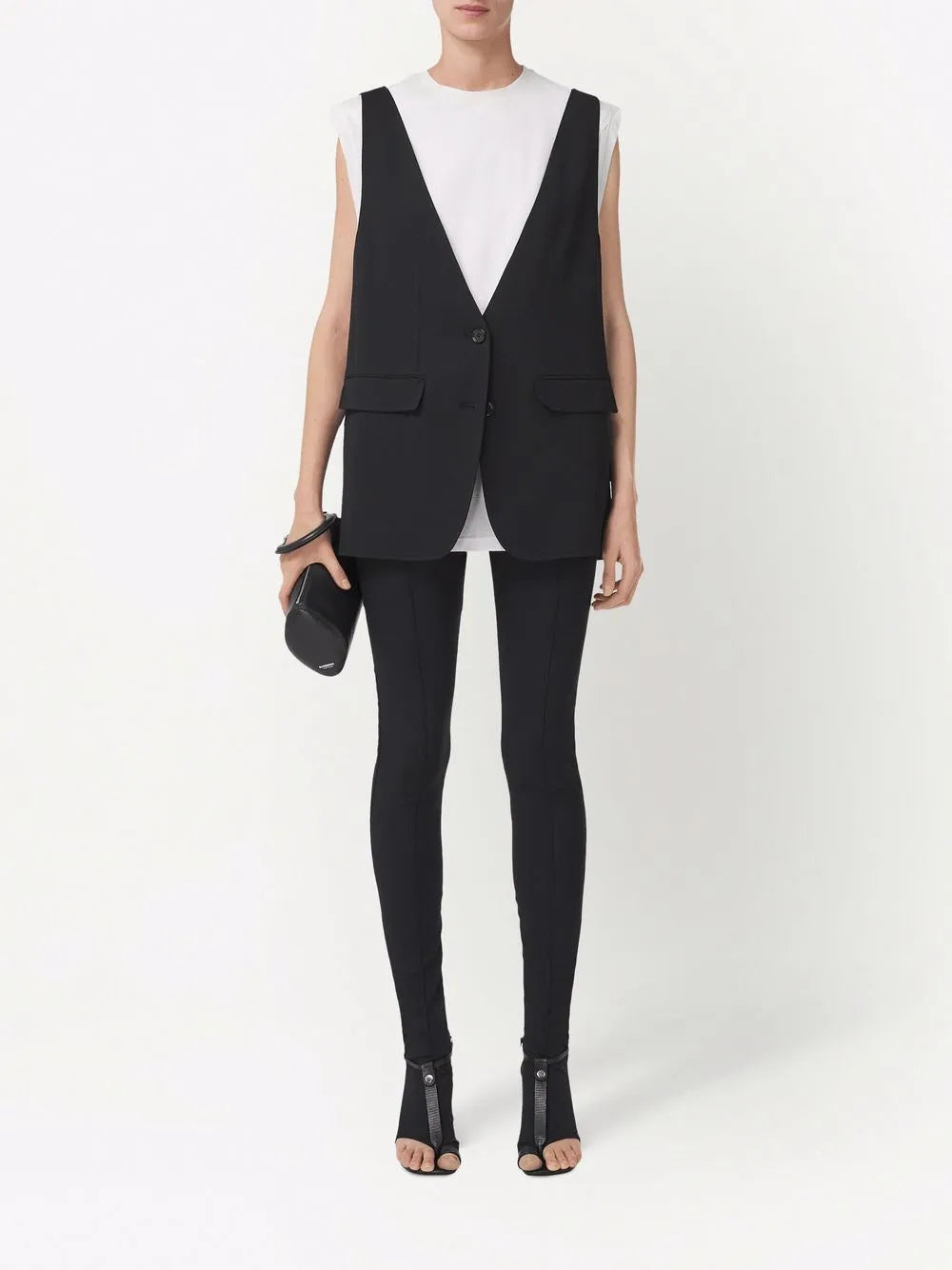 Sleeveless Tailored Silk Jacket