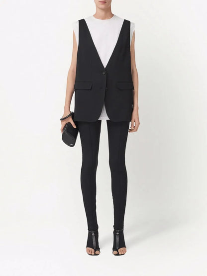 Sleeveless Tailored Silk Jacket