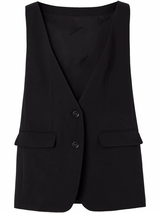 Sleeveless Tailored Silk Jacket