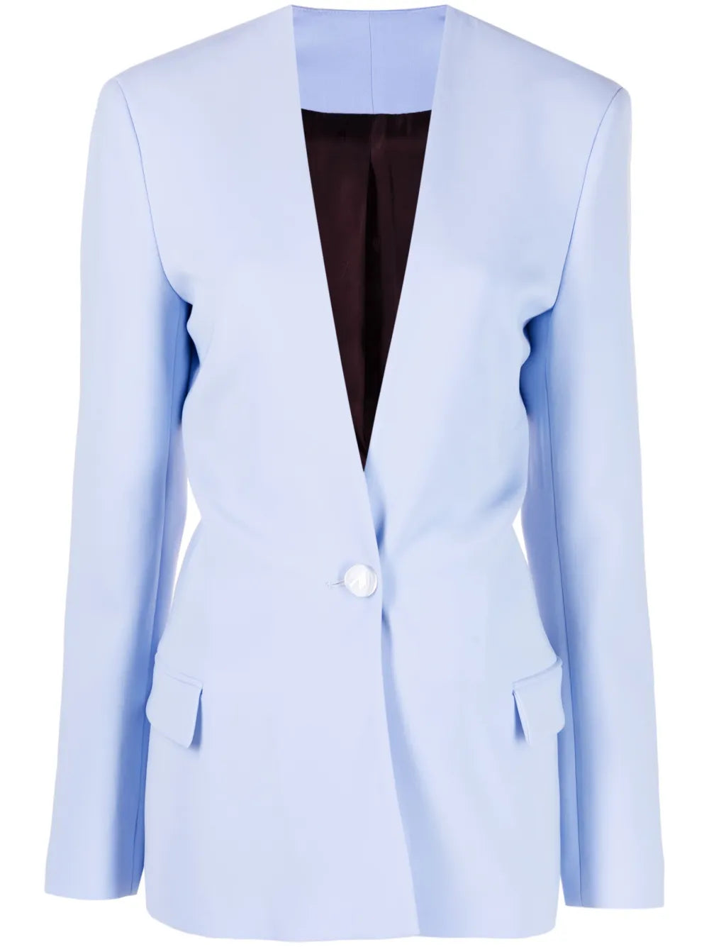 Collarless Single-Breasted Blazer