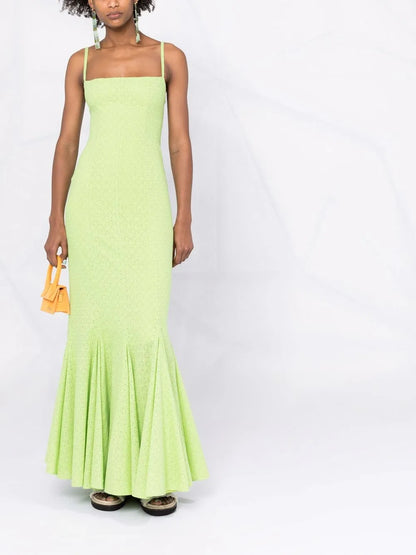 Perforated Diamond Patterned Dress