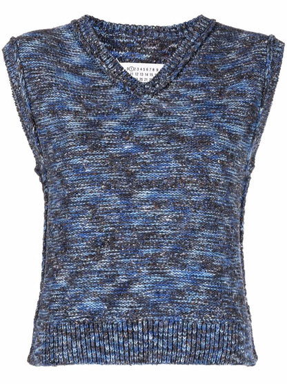 Melange-Knit Vest