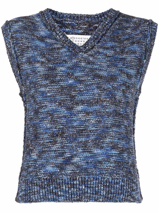 Melange-Knit Vest