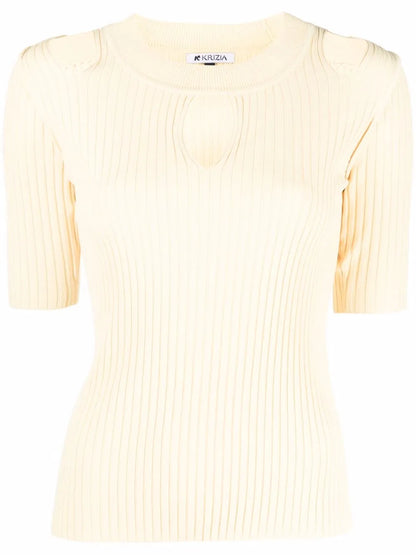 Ribbed Cut-Out Top