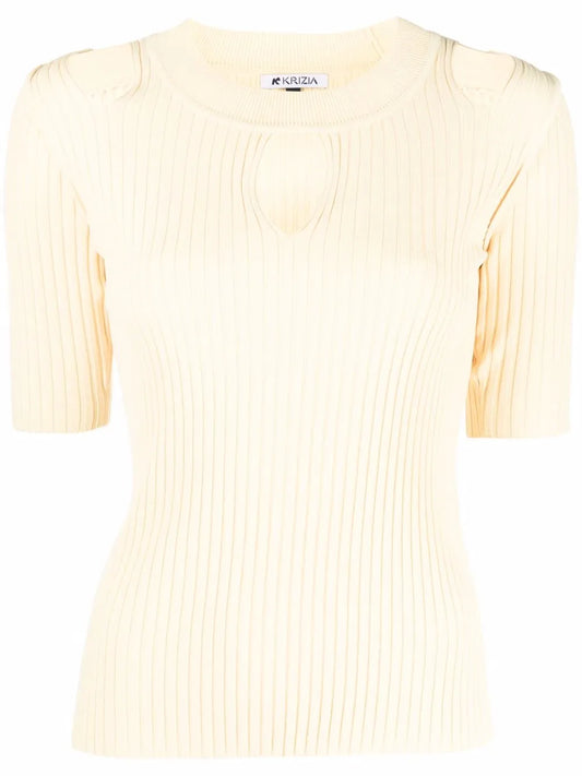 Ribbed Cut-Out Top
