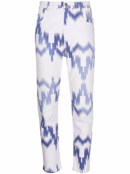 Patterned Cropped Jeans