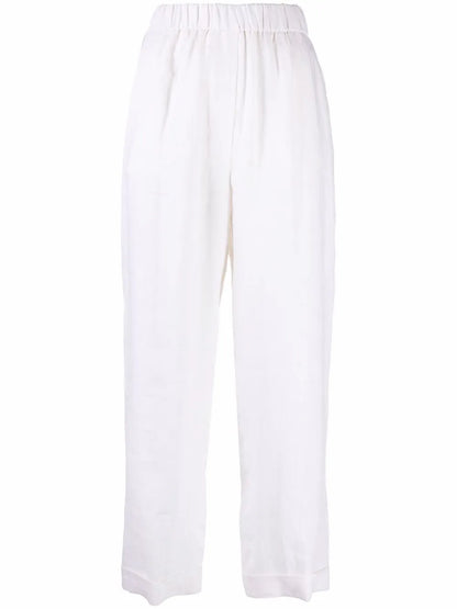 Wide-Leg Cropped Trousers