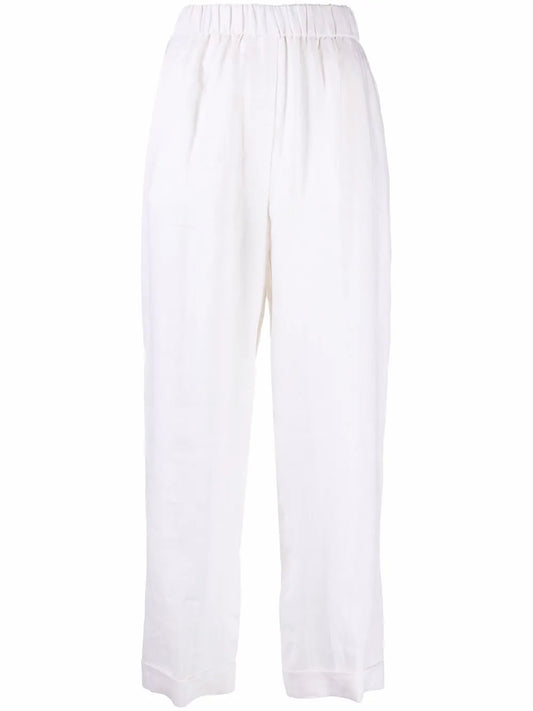 Wide-Leg Cropped Trousers